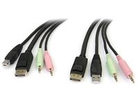 DisplayPort KVM Cable with USB and audio, 10ft