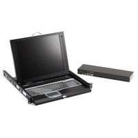 Black Box ServTray 17Inch Rackmount LCD with Keyboard & Mouse, Single-Port KVM module