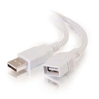 Cables To Go 1m (3.3ft) USB A Male to A Female Extension Cable-White