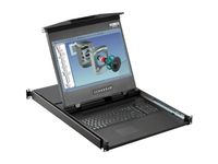 1U Dual Slide 19Inch Rack Mount Monitor Keyboard Drawer w/ Touchpad