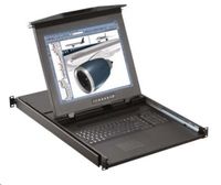 1U Dual Slide 17Inch Monitor Keyboard Drawer w/ 2-Console, 8-Port IP KVM Switch