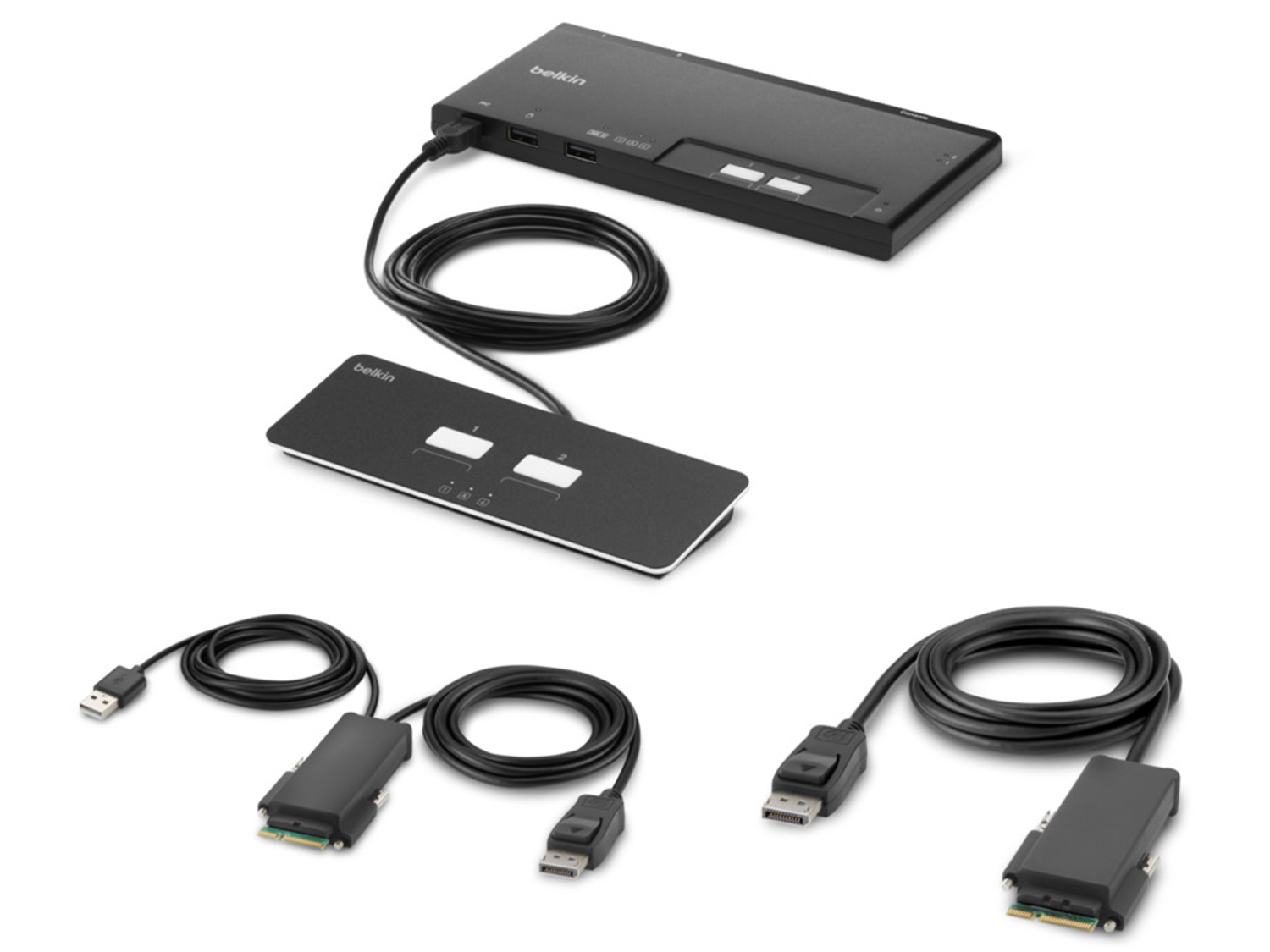 F1DN102MODPP4 Belkin 2Port Single Head DP Modular Secure KVM