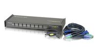 IOGEAR 8 Port KVM Switch with Cables, PS2 & USB
