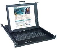 17Inch Rackmount SUN USB KVM Drawer/4-Port USB DVI KVM Switch - Trackball
