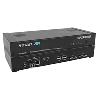 Point to Point Dual-Head DVI CAT5 & Fiber Receiver with USB 2.0, Audio, and RS233