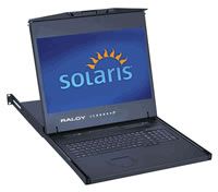 Raloy 1U 19Inch Widescreen SUN LCD Monitor Keyboard Drawer w/ 16-Port CAT5 KVM