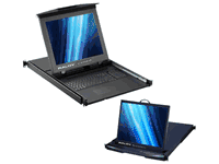 Raloy 1U 19Inch Dual Rail Rack Console - with Integrated VGA KVM Switch