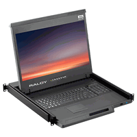 Raloy 1U 17Inch HD (1080p) LED Rack Console - with Integrated Cat6 KVM Switch