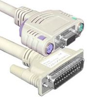 Rose Electronics 1 ft, DB25M to VGA HD15F / PS2 MD6F Kbd-Ms