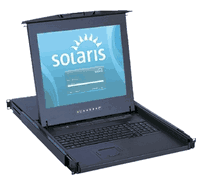 1U 17Inch Rack Mount Monitor Sun Keyboard Drawer w/ 2-Console 32-Port Cat5 KVM