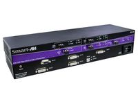 Smart-AVI 4-port DVI-D, USB 2.0, Audio and RS232 Fiber Extender