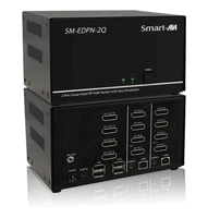 4K60 DisplayPort, 2-Port, Quad-Head, KVM Switch with Emulation, USB 2.0 and Stereo Audio Support