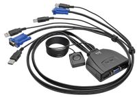 2-Port USB/VGA Cable KVM Switch with Cables and USB Peripheral Sharing