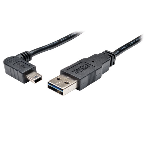 Universal Reversible USB 2.0 Cable, Reversible A to 5-Pin Mini B (M/M), 6 ft, Black Universal Reversible USB 2.0 Cable, Reversible A to 5-Pin Mini B (M/M), 6 ft, Black