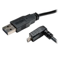 Universal Reversible USB 2.0 Hi-Speed Cable (Reversible A to Down-Angle 5Pin Micro B M/M), 3-ft.