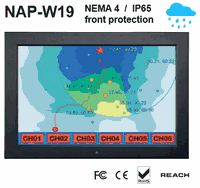 Aluminum 19Inch Widescreen LCD Display with NEMA 4 / IP65 Protection