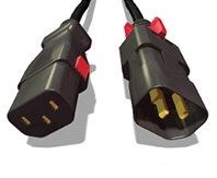 zLock Dual - Locking C14 to Locking C13 Power Cord - 6.6ft Black (14/3 Gauge)