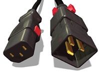 zLock Dual - Locking C20 to Locking C13 Power Cord - 6.6ft Black (14/3 Gauge)
