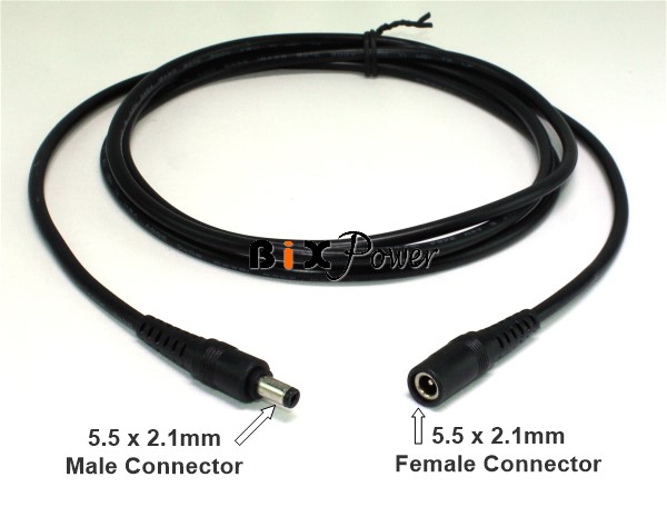 DC Barrel Extension Cable 10-Pack 6ft - 5.5mm X 2.1mm Barrel Male To ...