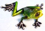 December Diamonds Frog green metallic statue 5"