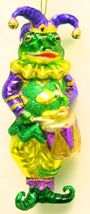 Sold out December Diamonds Mardi Gras Jester frog playing the drums ornament