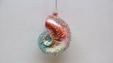 December Diamonds Pink & Turquoise glass seashell holiday ornament