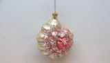December Diamonds pink and gold spiral seashell holiday ornament shell