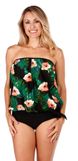 blouson swimsuit top Ceeb Maui black hibiscus size 12 to 18