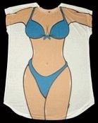 Bodydreams bikini cover-blue glitter solid thong back