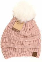 C.C.Beanie hat classic rose with ivory Pom 