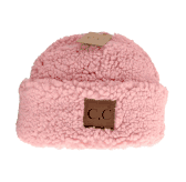 C.C.Beanie hat pink sherpa cuffed & fuzzy lined