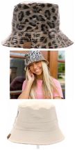 C.C.Beanie rain hat reversible animal print to beige