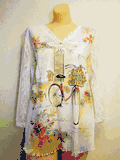 Sold Cactus white bike flowers shirt S or M 