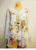Sold Cactus white bike flowers shirt S or M 
