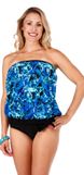 Ceeb blouson swimsuit Top blue print Good Times 12 to 18