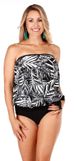 Ceeb blouson swimsuit top womens plus size 18W to 24W