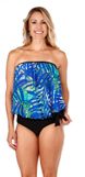 Ceeb blouson top blue aqua print size 12 to 18