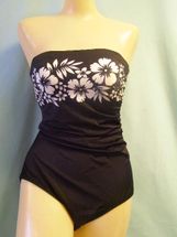 Ceeb swimsuit black white  bandeau size 10 or 14