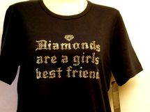 Sold Christine Alexander black shirt Diamonds size medium