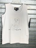 Christine Alexander dog tank top shirt WHITE size medium
