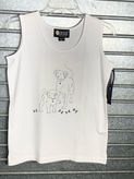 Christine Alexander dog tank top shirt WHITE size medium