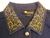 Christine Alexander Golden leopard jacket blue denim size Medium