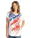 Jess & Jane Americana Patriotic shirt red white blue M to Xl 1x to 3x 