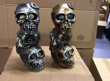 flickering lights Steampunk skulls Halloween gold or silver skull skeleton December Diamonds