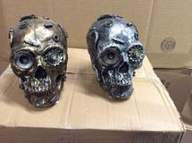 Halloween skull skeleton steampunk gears gold or silver December Diamonds