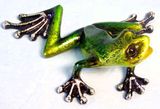 December Diamonds Frog green metallic statue 5"