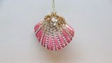 December Diamonds Pink seashell glass holiday ornament shell
