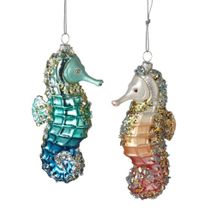 Midwest glass seahorse ornament beach nautical 4 1/2"