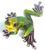 December Diamonds Frog green metallic statue 5"