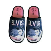 Elvis Presley Bedroom slippers house shoes pink Cadillac